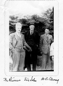 Dr. Gregory Pincus is on the left (date unknown).  Copyright Mrs. F. Hammond.