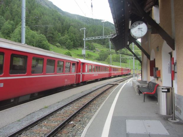 Tiny Lavin station, our base in southeastern Switzerland.