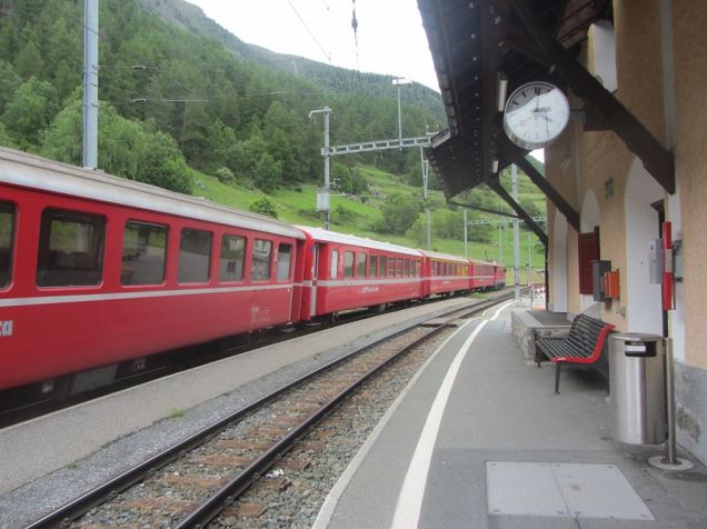 Tiny Lavin station, our base in southeastern Switzerland.